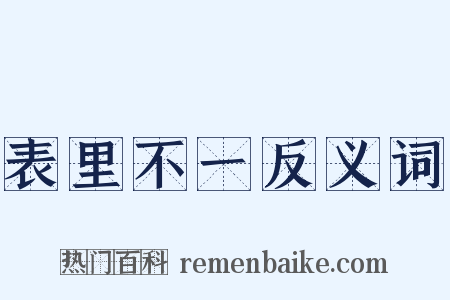 表里不一反义词是什么意思的图片
